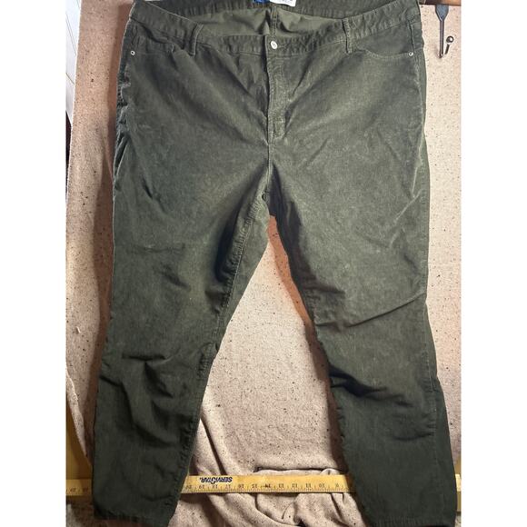 Old Navy Rockstar Corduroy Pants | Dark Green | Size 26 Plus High Rise Stretch - Picture 1 of 5